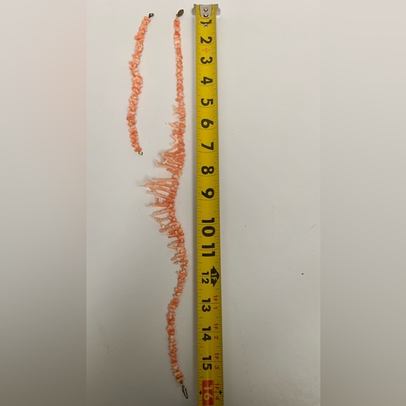 Vintage Natural Coral‎ Necklace & Bracelet Set Salmon Color - Picture 3 of 4